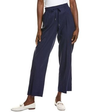 Jones New York Pull-On Drawstring Linen-Blend Pant - Blue
