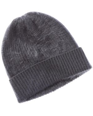 Sofiacashmere Brushed Cashmere Chunky Rib Hat - Gray