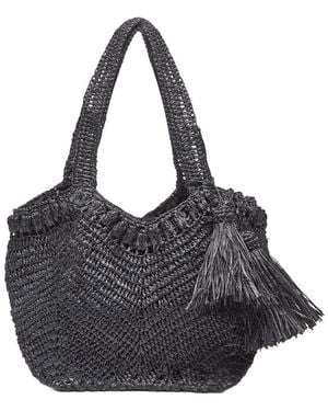 Mar Y Sol Bonnie Raffia Satchel - Black