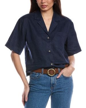 ATM Heavyweight Linen Camp Shirt - Blue
