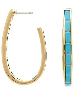 Rivka Friedman 18K Plated Hoop Earrings - Blue