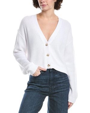 525 America Solid Cropped Cardigan - White