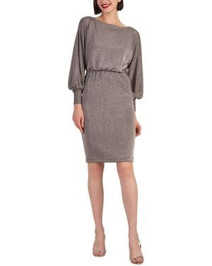 Trina Turk Metallic Jersey Sheath Dress - Grey