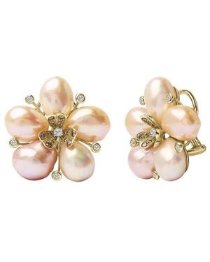 Haus of Brilliance 18K Rose Diamond Multi-Size Stud Earring - White