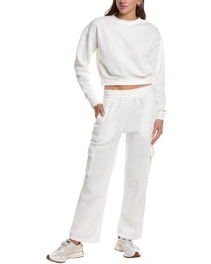 Marion 28In 2Pc Straight Pant & Sweatshirt Set - White