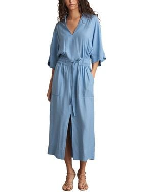 Reiss Cecilia Sleeved Shirtdress - Blue
