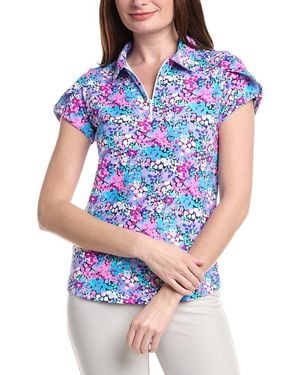 IBKUL Tulip Sleeve Polo Shirt - Blue
