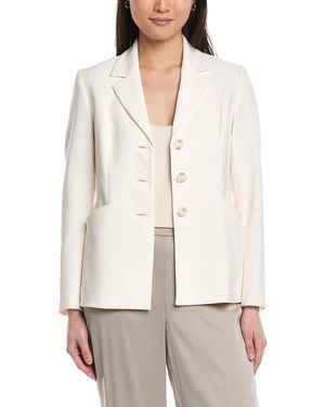 Anne Klein Three-Button Notch Collar Jacket - White