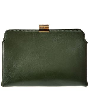 The Row Amazon Leather Clutch - Green
