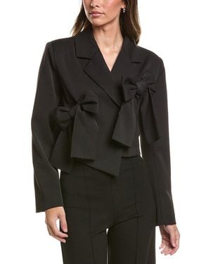 Gracia Applique Bow Crop Jacket - Black