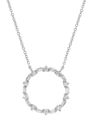 H.J. Namdar 14K 0.54 Ct. Tw. Diamond Circle Necklace - White
