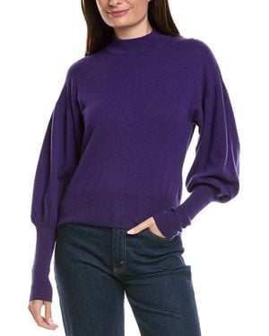 Autumn Cashmere Mock Neck Drop-Shoulder Cashmere Jumper - Purple