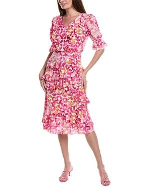 tyler boe Maxine Silk Midi Dress - Pink
