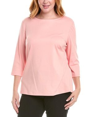 Lafayette 148 New York Plus Carver T-Shirt - Pink