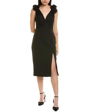 Aidan Mattox Combo Midi Dress - Black