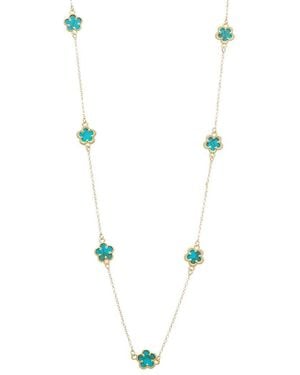 Juvell 18K Plated Clover Necklace - White