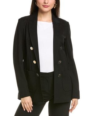 Anne Klein Compression Faux Double-Breasted Blazer - Black