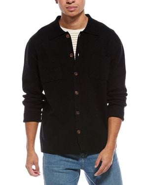 Brodie Cashmere Classic Wool & Cashmere-Blend Jumper Shirt - Black