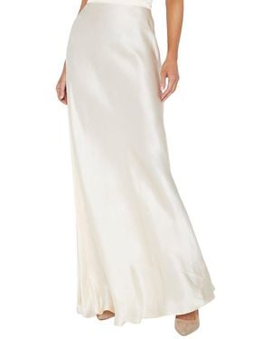 L'Agence Ryker Waistband Silk Bias Skirt - White