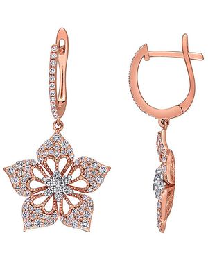 Diamond Select Cuts 14K Two-Tone 0.87 Ct. Tw. Diamond Cuff Earrings - Pink