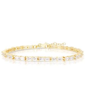 Sphera Milano 14K Over Cz Baguette Tennis Bracelet - White