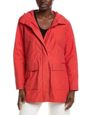 Eileen Fisher Hooded Anorak - Red