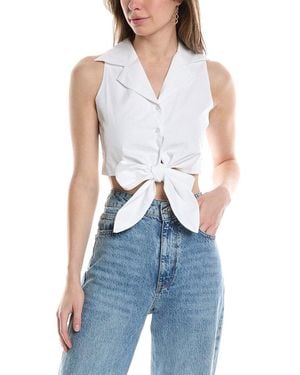 7021 Tie Front Crop Top - Blue