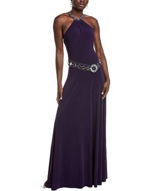 Issue New York Embellished Halter Gown - Purple
