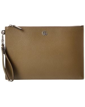 Gucci Leather Clutch - Natural