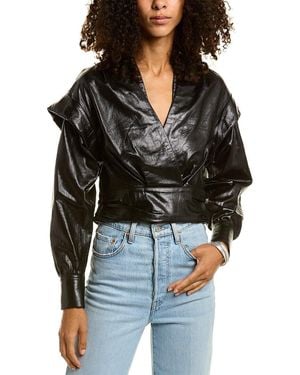 IRO Tilka Leather Top - Black