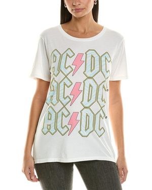 Recycled Karma Ac/Dc Emblem Animal Print T-Shirt - White