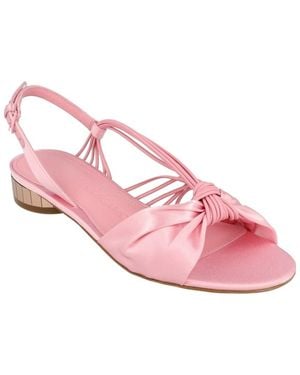 Ferragamo Sabina Mirrored Leather & Satin Sandal - Pink