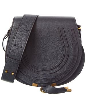 Chloé Marcie Leather Saddle Bag - Gray