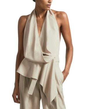 Reiss Matilda Halter Wool-Blend Top - Natural