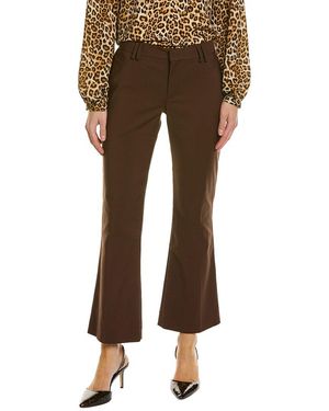 Pink Tartan Stretch Flare Pant - Brown