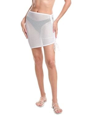 Sea Level Surf Mesh Drawstring Mesh Mini Skirt - White