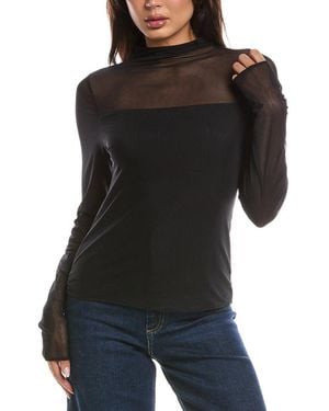 Rag & Bone Luca Mix Media Top - Black
