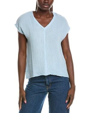 Michael Stars Draya V-Neck Top - Blue