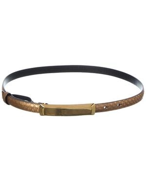 Tom Ford 15Mm Snake-Embossed Leather Belt - Metallic