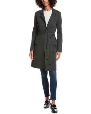 Forte Wool & Cashmere-Blend Double Knit Cardigan - Black