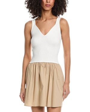 Elan Mixed Media Mini Dress - White