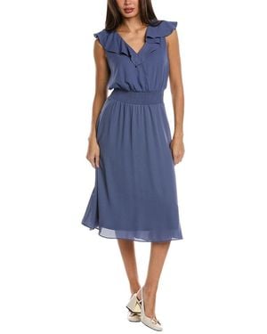 Vince Camuto Smocked Waist Midi Dress - Blue