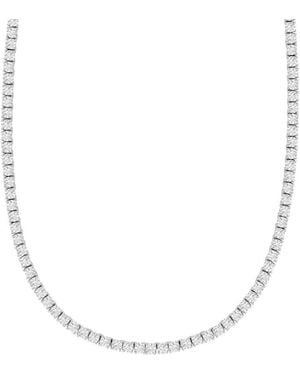 Italian Silver Cz Tennis Necklace - White