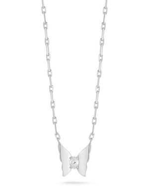 Chloe and Madison Cz Butterfly Necklace - White