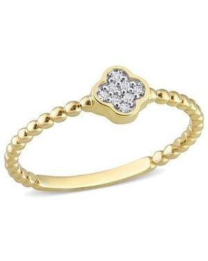 Rina Limor 14k 0.04 Ct. Tw. Diamond Quatrefoil Ring - Metallic