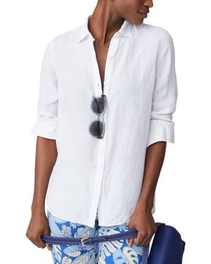 J.McLaughlin Britt Linen Blouse - White