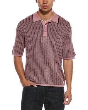Rag & Bone Harvey Garment Dyed Polo Shirt - Red