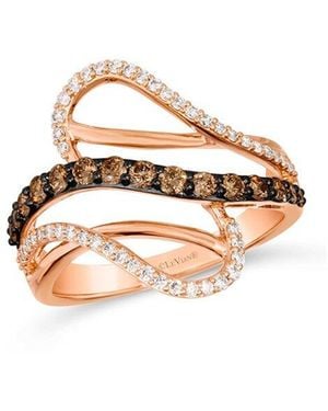 Le Vian Chocolate Shavings 14K Rose 0.69 Ct. Tw. Diamond Cocktail Ring - White