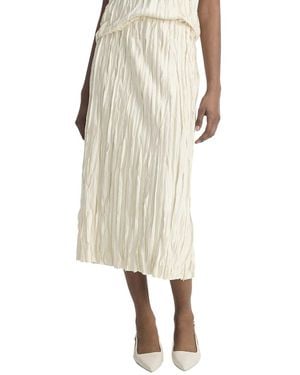 Vince Crushed Bias Strip Skirt - Natural