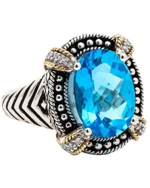 Andrea Candela Andrea Candela Alhambra 18K & .56 Ct. Tw. Diamond & Topaz Ring - Blue